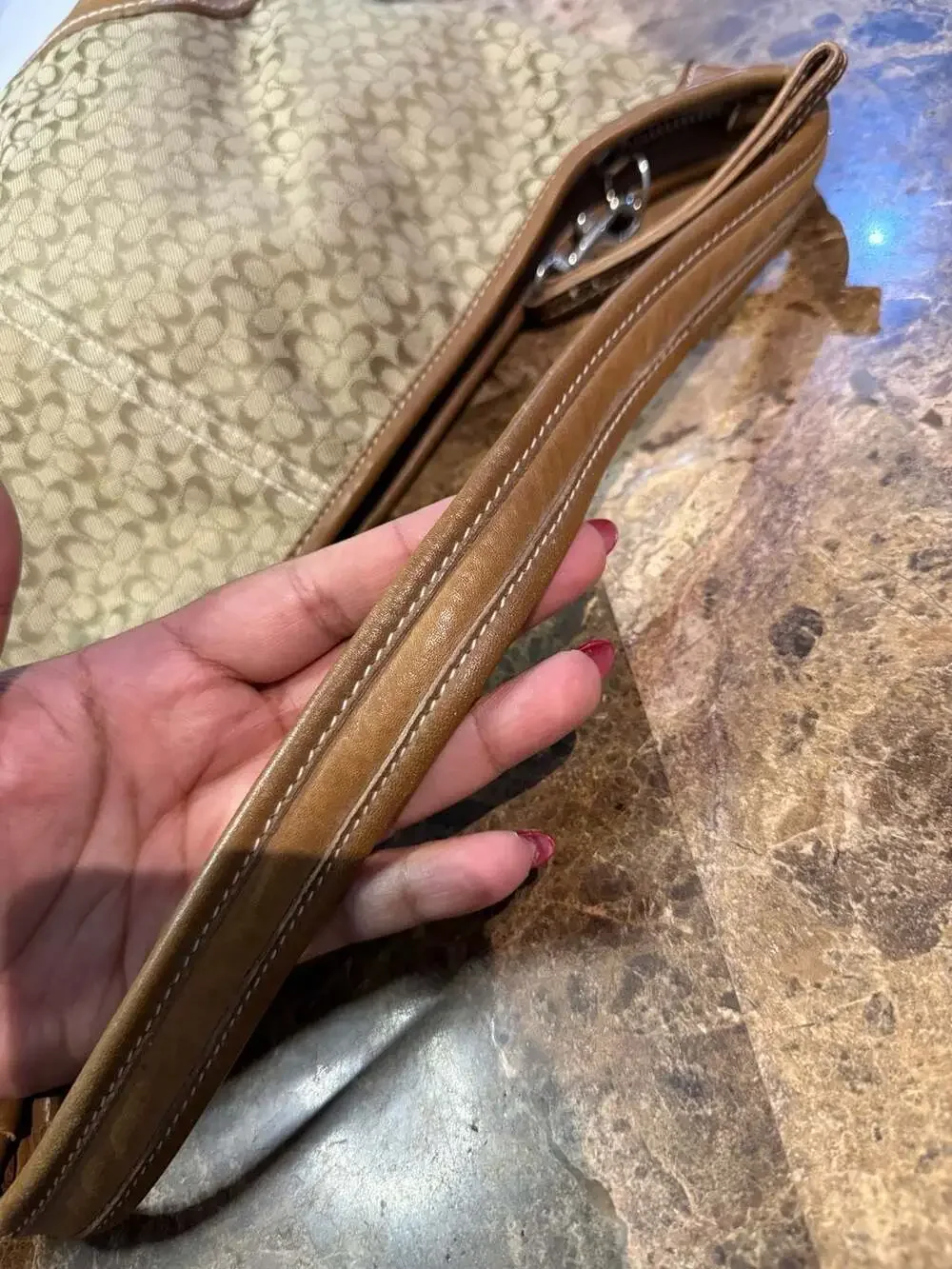 Coach Soho Signature Monogram Canvas Hobo Shoulder Bag